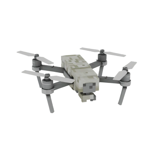 Minecraft Style Military Quadcopter Drone