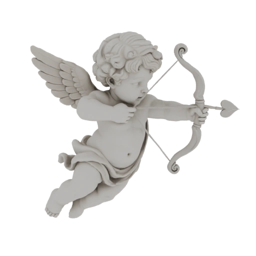 Cupid with Bow and Arrow Sculpture