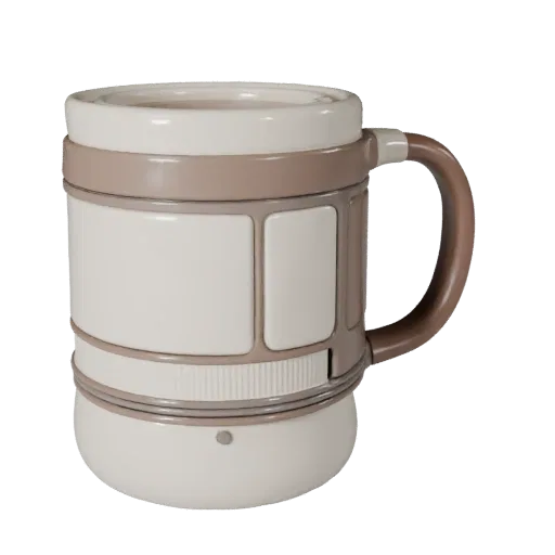 Modern Mug 3D model, three-quarter front view, Unreal Engine viewport, showing ceramic, recognizable everyday shapes.