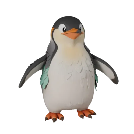 Cartoon Emperor Penguin 3D Model - Stylized Asset for Animation