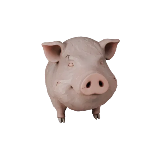 High Poly Pig 3D Model - Detailed STL Asset for Printing | PBR