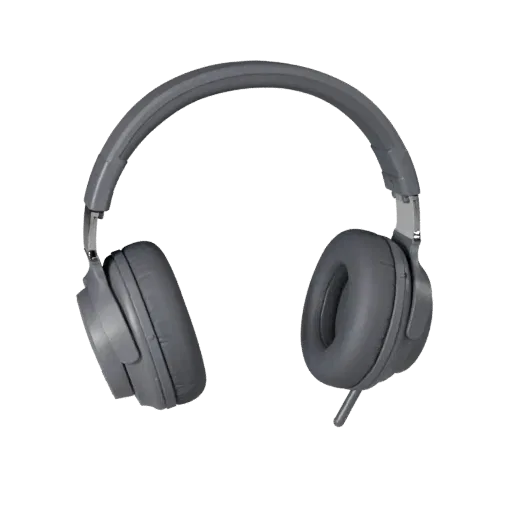Retro Headphones Modular 3D model, isometric modular kit view, showing soft ear pads, wearable scale.