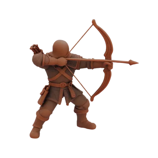 Medieval Ranger Miniature STL - Attack