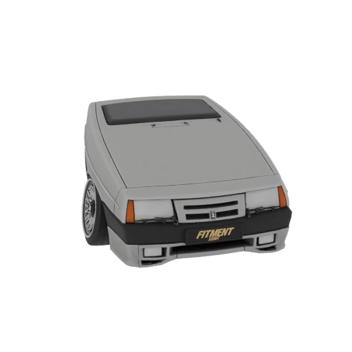 Retro Silver Sedan 3D Model with Custom Wheels