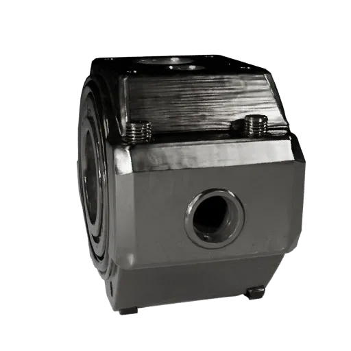 Sealed Bearing Block High Poly 3D model, close-up studio render, showing machined metal, precise part geometry.