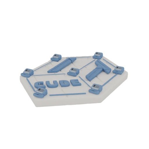 Networked Computer Cluster 3D Model