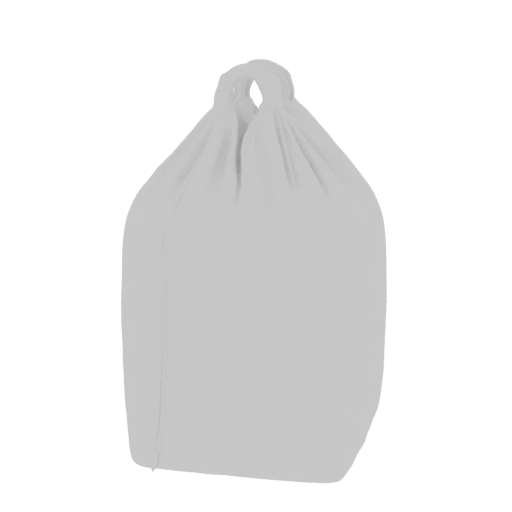 Gray Drawstring Bag 3D Model