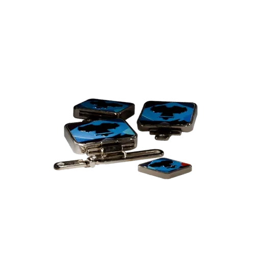 Square Tie Clip game ready 3D model, turntable hero render, with calibrated cufflink silhouette and material reads.