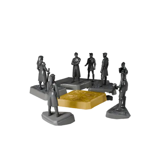 Strategy Meeple Set STL printable 3D model preview showing scale, three-quarter display angle