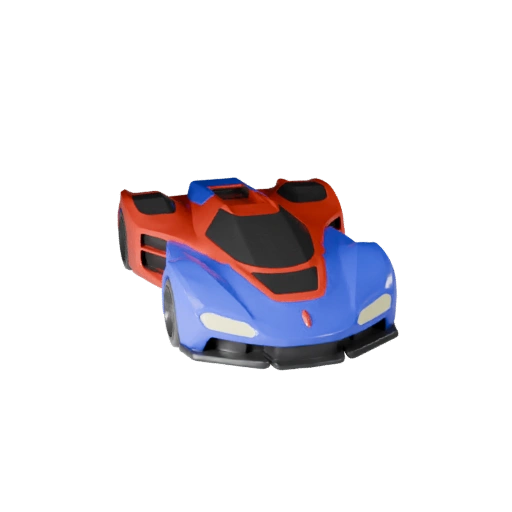 Modèle 3D de Voiture Volante Dessin Animé pour Jeux Stylisés Actif PBR
