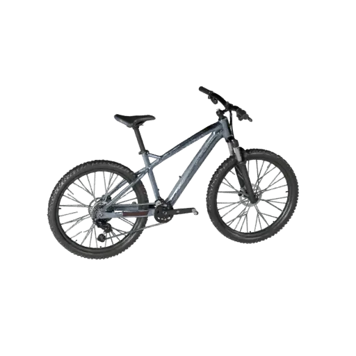 Modelo 3D de bicicleta de montaña, vista de juego de tres cuartos, activo de vehículo listo para Unity con equilibrio de cuad