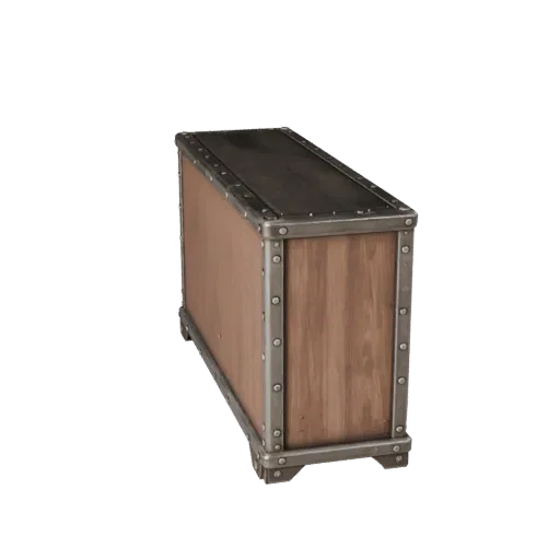 Industrial Sideboard High Poly 3D model, dining room, close-up studio render, painted wood detail.