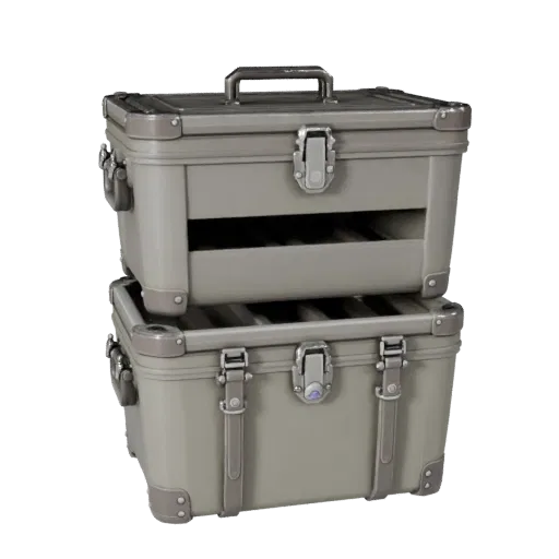 Travel Storage Bin High Poly 3D model, close-up studio render, showing plastic, usable openings.