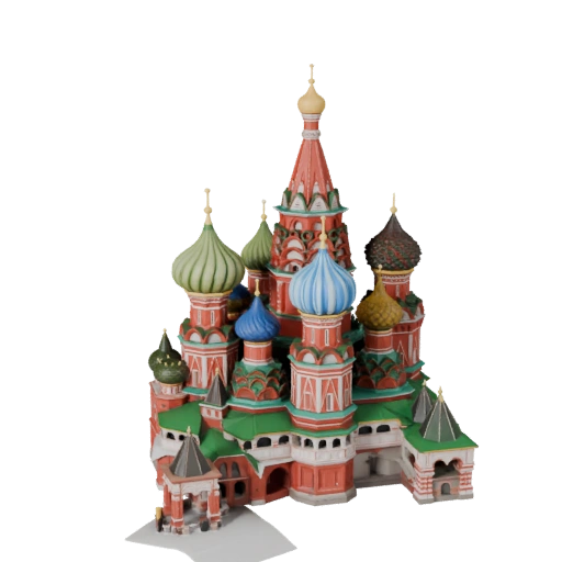 Modello 3D Low Poly Cattedrale di San Basilio per Giochi e VR