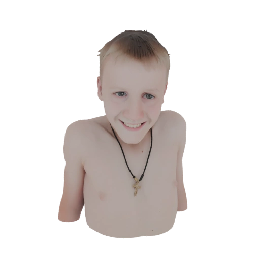 Smiling Boy with Cross Necklace