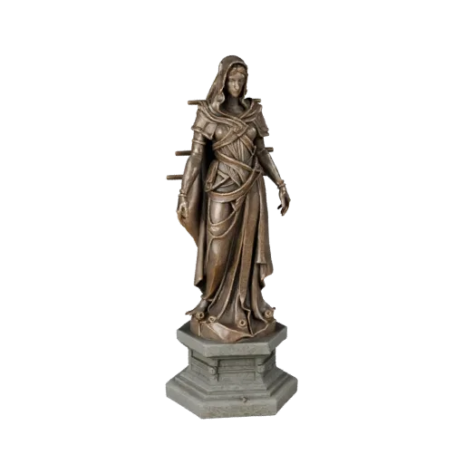 Fantasy Abstract Sculpture modular kit 3D model preview top-down kitbash view, pedestal and sculpt detail