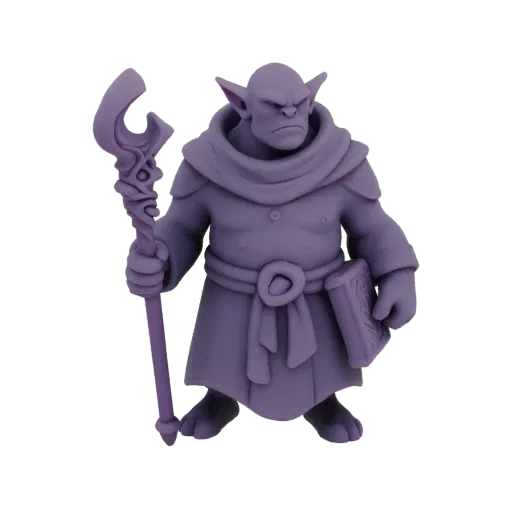 Fantasy Orc Wizard Miniature STL - Swarm