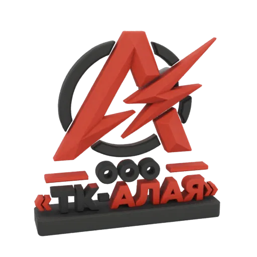 3D render of the 'TK-ALAYA' logo with a red 'A' emblem and bold red and gray text on a black background.