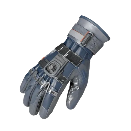Safety Gloves Product Viz 3D model, three-quarter studio product render, showing plastic shells, form detail.