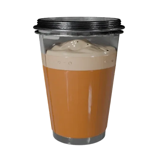 Cold Coffee Cup STL print ready 3D model, three-quarter studio render, showing drink silhouette and surface contrast.