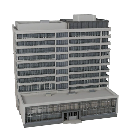 Edificio de Oficina de Baja Altura Imprimible STL Modelo 3D - Activo de Escala