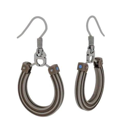 Hoop Style Earrings collectible detail 3D model, top-down studio render, highlighting earring form and finish detail.