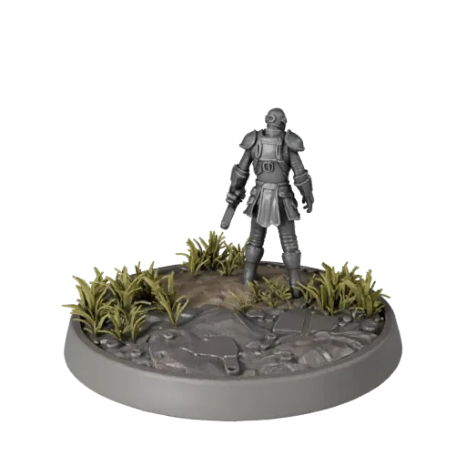 Industrial Round Base collectible 3D model preview showing rim shape, studio close-up view, height and ground texture