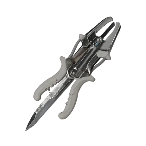 Surgical Style Scalpel Prop Stylized 3D model, stylized isometric render, showing stainless steel, handheld tool scale.