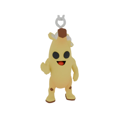 Peely Banana Character Keychain 3D Model