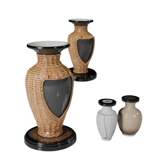 Luxury Vase Product Viz 3D model, living room, three-quarter studio product render, ceramic detail.