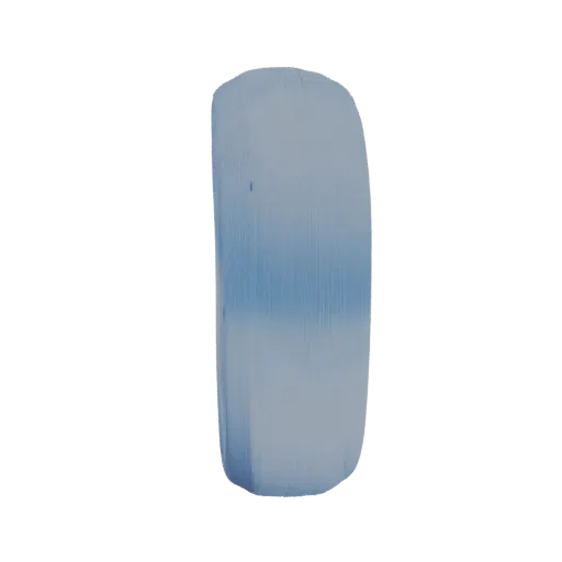 3D model of a ring with a smooth gradient transition from blue to grey, featuring a sleek surface.