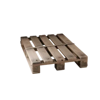 Mittelalterliche Holzpalette 3D-Modell, Dreiviertel-Frontansicht, Unreal Engine-Viewport, zeigt Holzplanken, Formdetails.