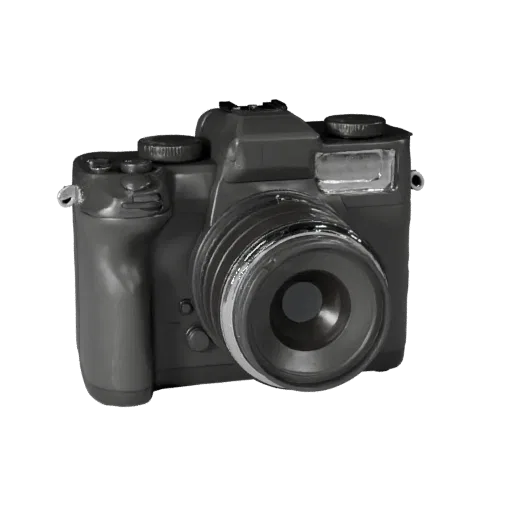 Action Instant Camera Realistic 3D model, three-quarter studio render, showing textured grips, lens barrels.