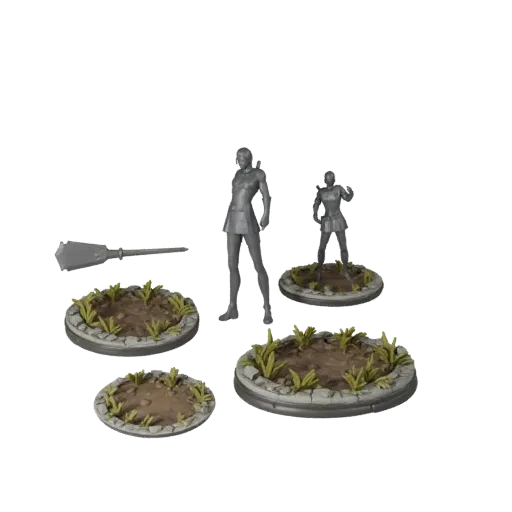 Forest Display Plinth product render 3D model preview showing rim shape, three-quarter view, height and ground texture