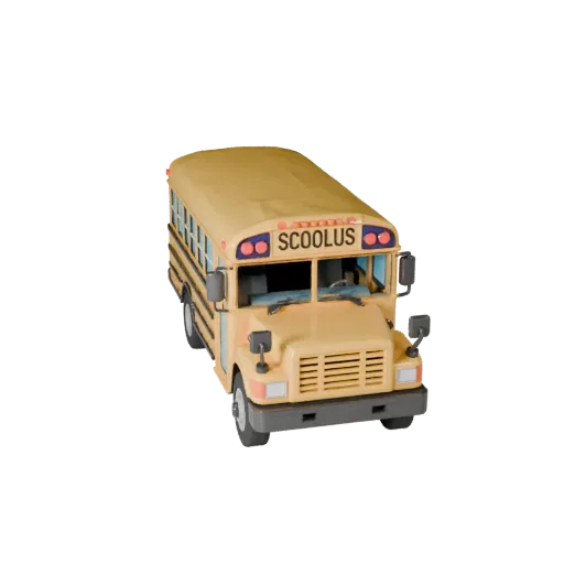 High Poly School Bus 3D Model for Studio Renders - PBR