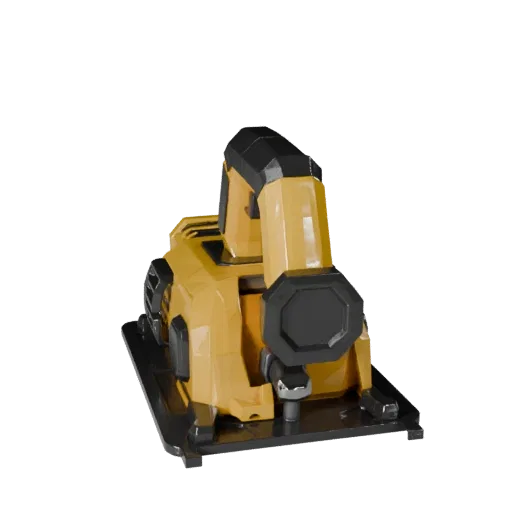 Compact Circular Saw Low Poly 3D model, game viewport three-quarter view, showing molded plastic, ergonomic handles.