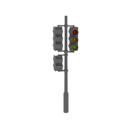 Dual Traffic Light Pole with Red, Yellow, and Green Signals