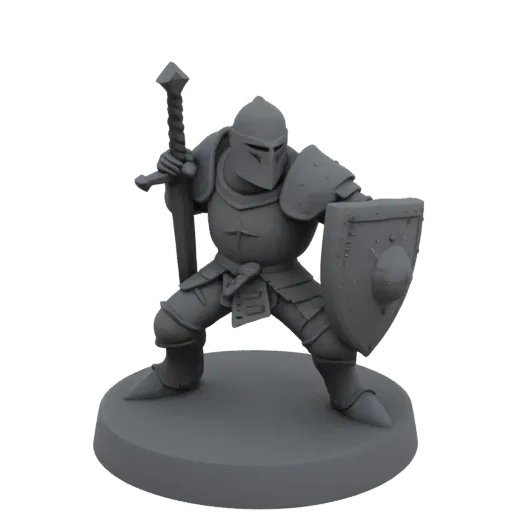 Medieval Dwarf Paladin Miniature STL - Casting
