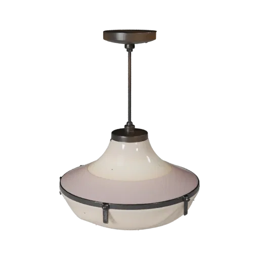 Art Deco Pendant Lamp Product Viz 3D model, home interior, three-quarter studio product render, metal detail.