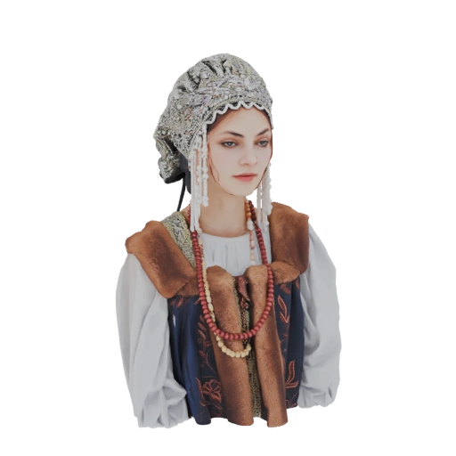 Traditional Russian Woman Bust