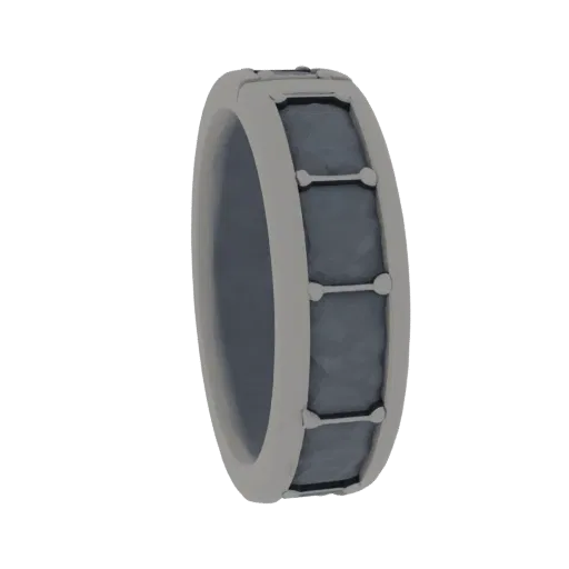 Diamond Solitaire Cocktail Ring 3D model, three-quarter front view, AR viewer studio render, diamond setting.