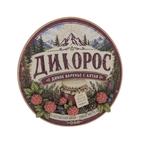 Wild Jam Jar with Mountain Landscape Label