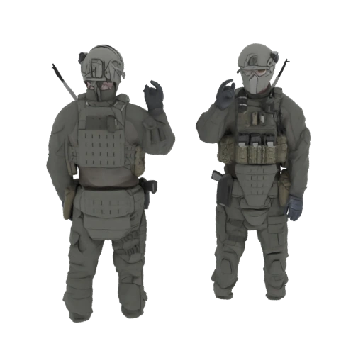 Tactical Soldier Duo 3D Model