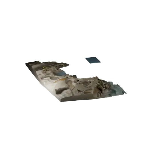 Coastal Tide Pool Set High Poly 3D model, close-up cinematic environment render, showing wet stone, water edges.