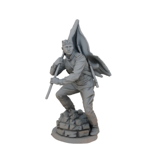 Soviet Soldier with Flag Miniature