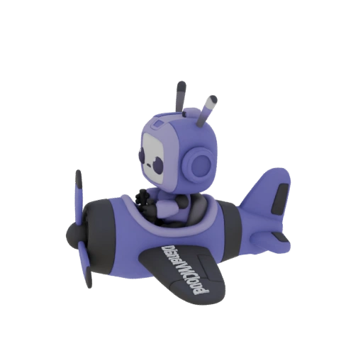 Pilota Robot Carino in Biplano