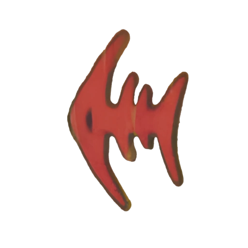 Red Fish Skeleton Emblem