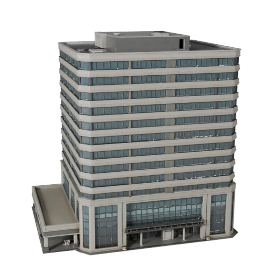 Edificio de Oficinas de Baja Altura 3D Model para Blender - Activo de Render