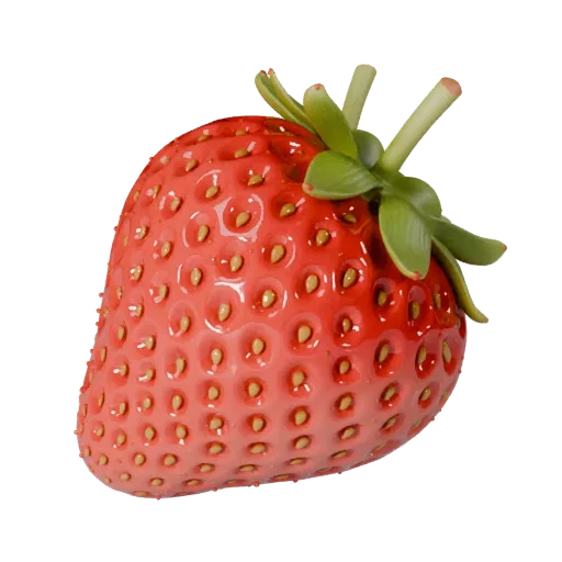 Ripe Strawberry Basket High Poly 3D model, close-up studio render, showing skin pores, recognizable fruit forms.