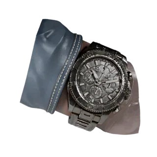 Diver Chronograph Watch High Poly 3D model, close-up studio render, showing metal cases, wrist scale.